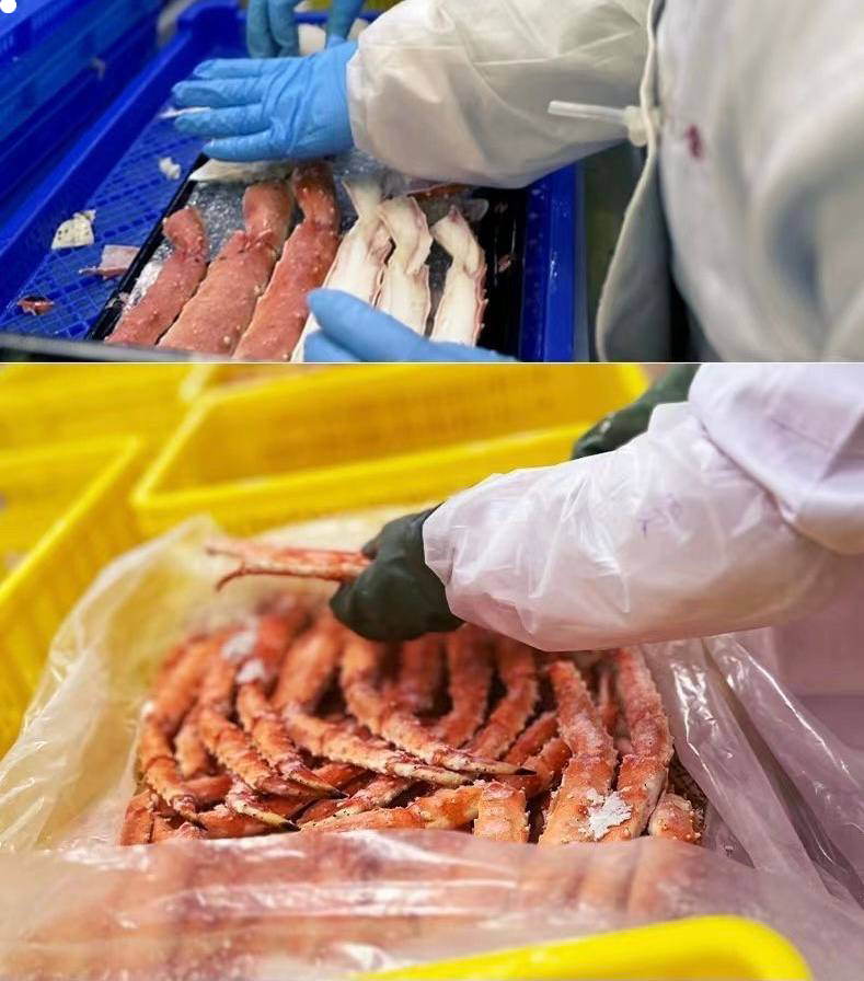 漁獲直後に迅速処理。タラバガニ本来の身の弾力をそのまま閉じ込め。